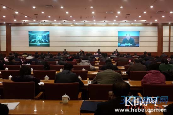 2015年河北省公务员管理工作视频会议现场。
