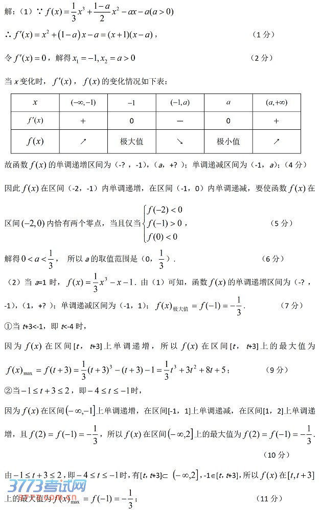 2014肇庆一模数学试题及答案
