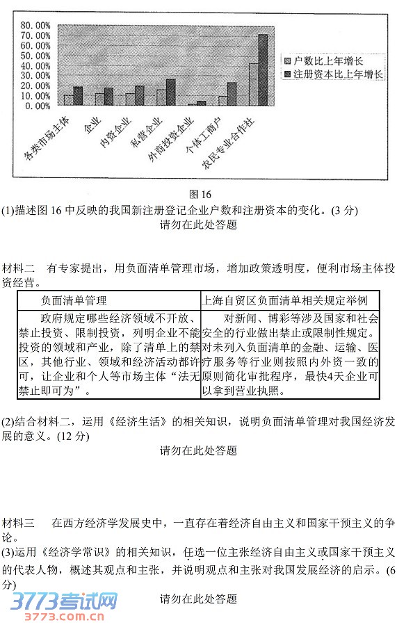2014朝阳一模文综试题及答案