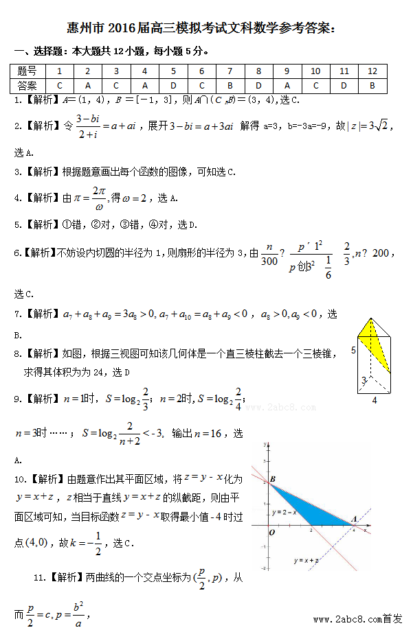 2016һģѧ𰸻2016ģ⿼Ŀѧ