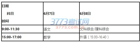 关于2017年甘肃省普通高等学校招生考试科目时间安排的通知