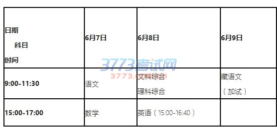 关于2017年甘肃省普通高等学校招生考试科目时间安排的通知