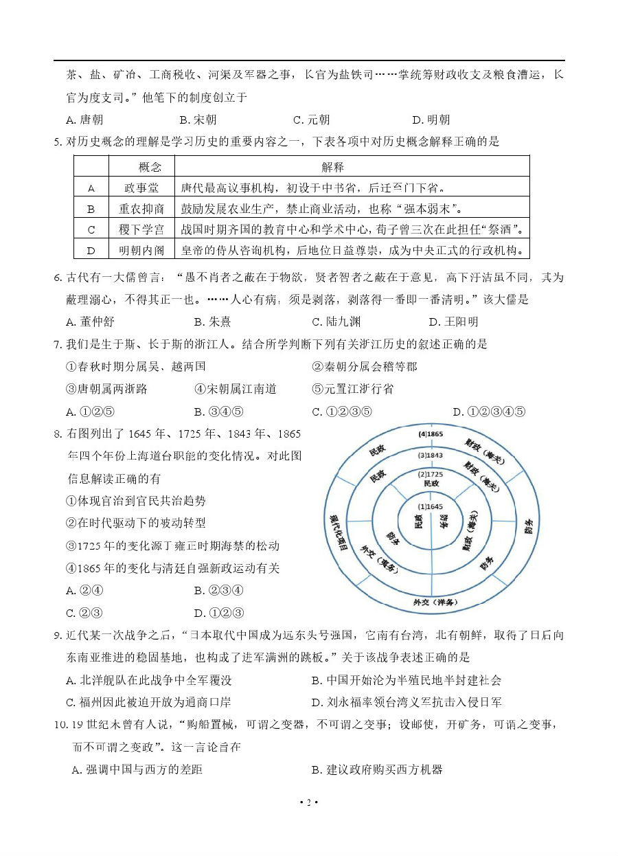 2019㽭ѧУѧ3ʷ⼰