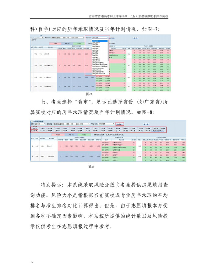 青海省普通高考网上志愿手册 (五)志愿填报助手操作流程