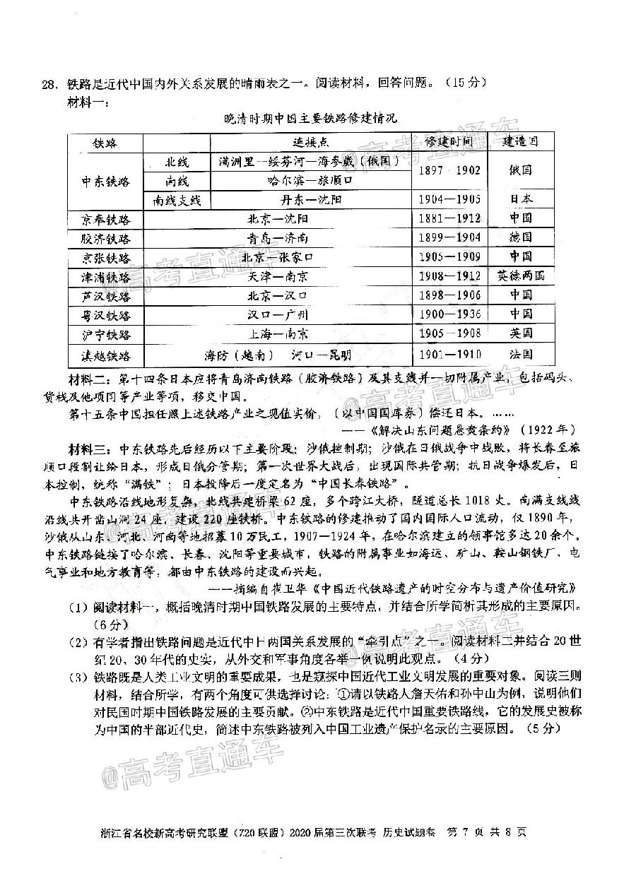 㽭ʡУ¸߿оˣZ20ˣ2020ʷ⼰