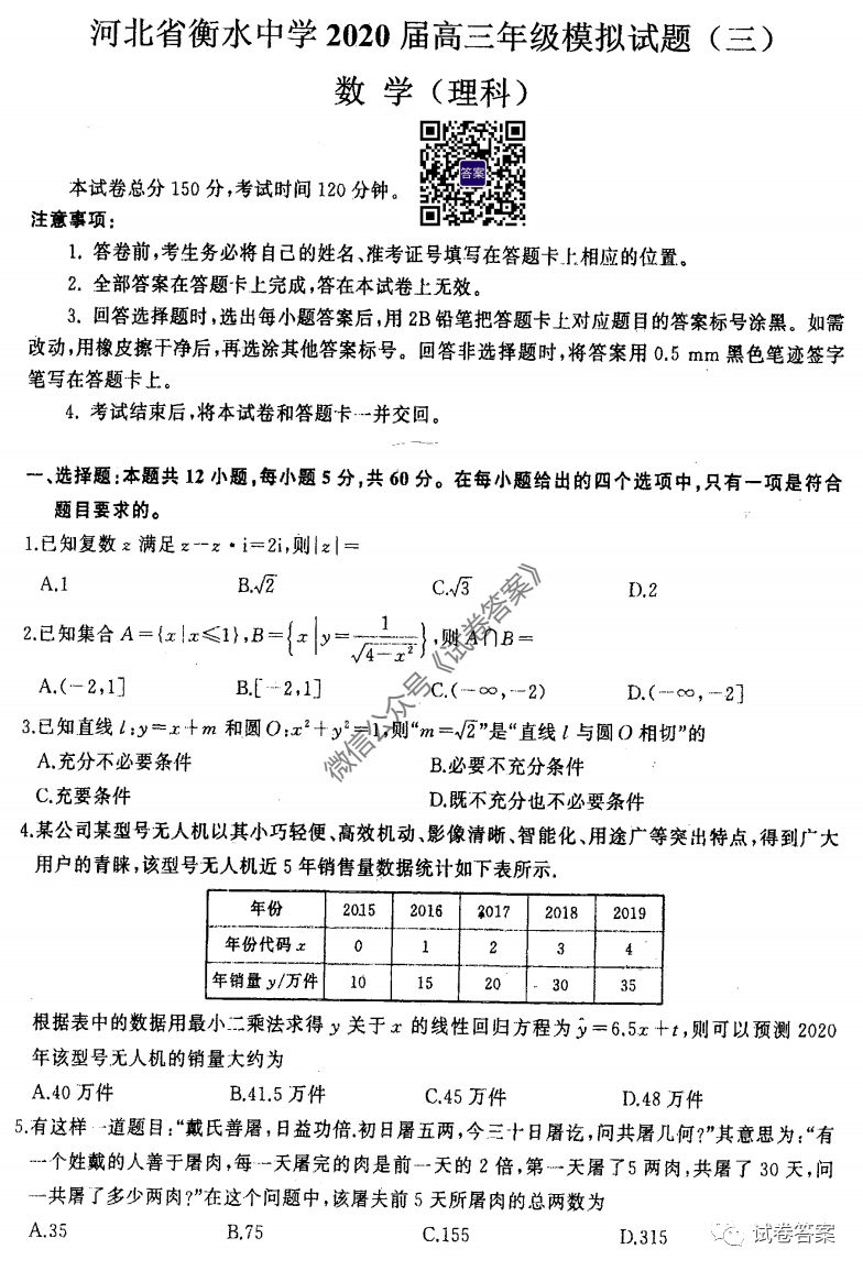2020꼶ˮѧģ⼰