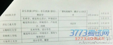 2015年在河北省艺术类校考报名考试时间表