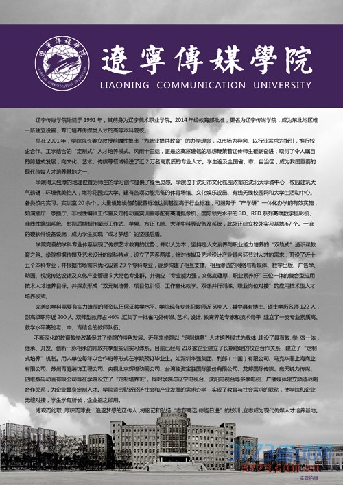 辽宁传媒学院2015年艺术类校考招生简章