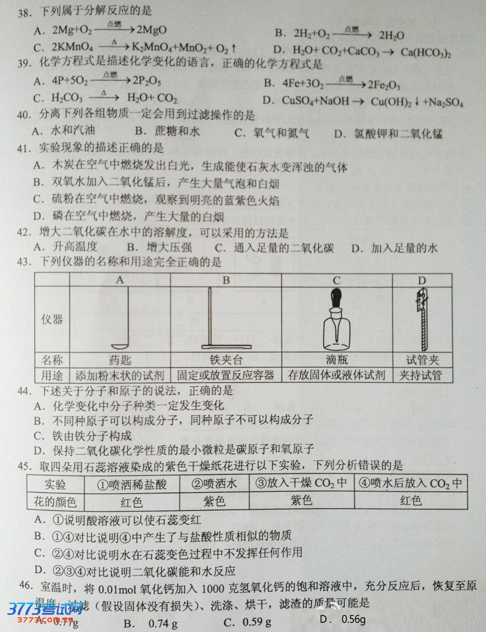 2013Ϻѧһģ⼰