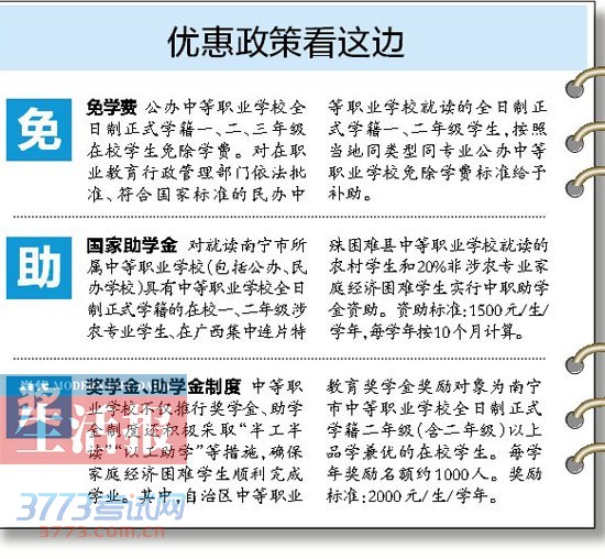 南宁普通高中招生14日结束 读中职免学费有奖学金