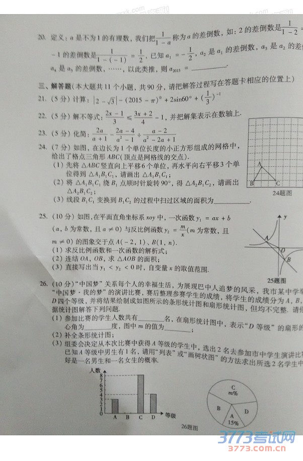 Ĵʡ2015пѧ⣨ɨ棬޴𰸣3