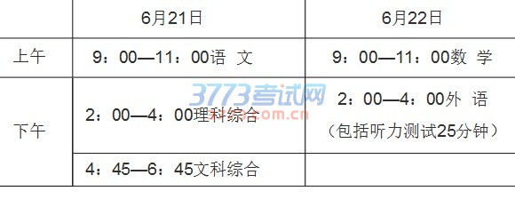 (3)考试时间。