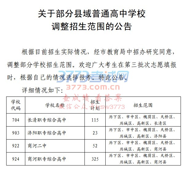 关于部分县域普通高中学校