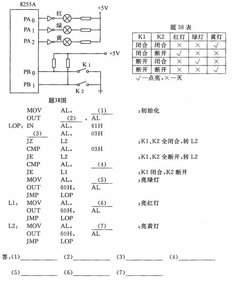 全国2010年1月高等教育自学考试微型计算机原理及应用试题